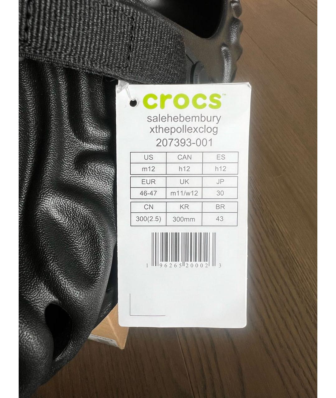 CROCS Антрацитовые резиновые сандалии, фото 5