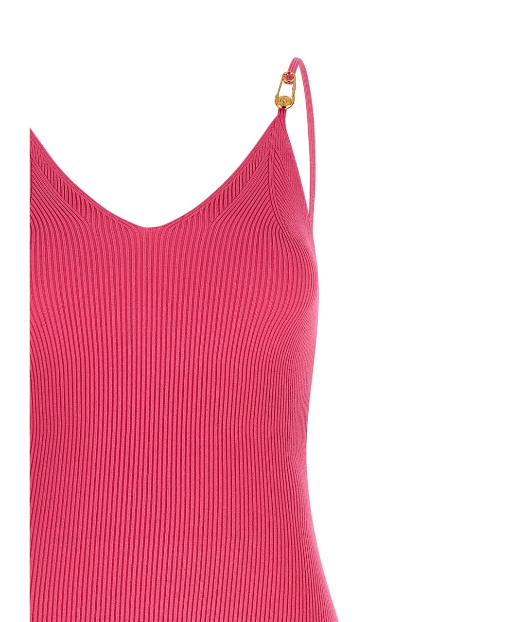 VERSACE Фуксия вискозное коктейльное платье, фото 3