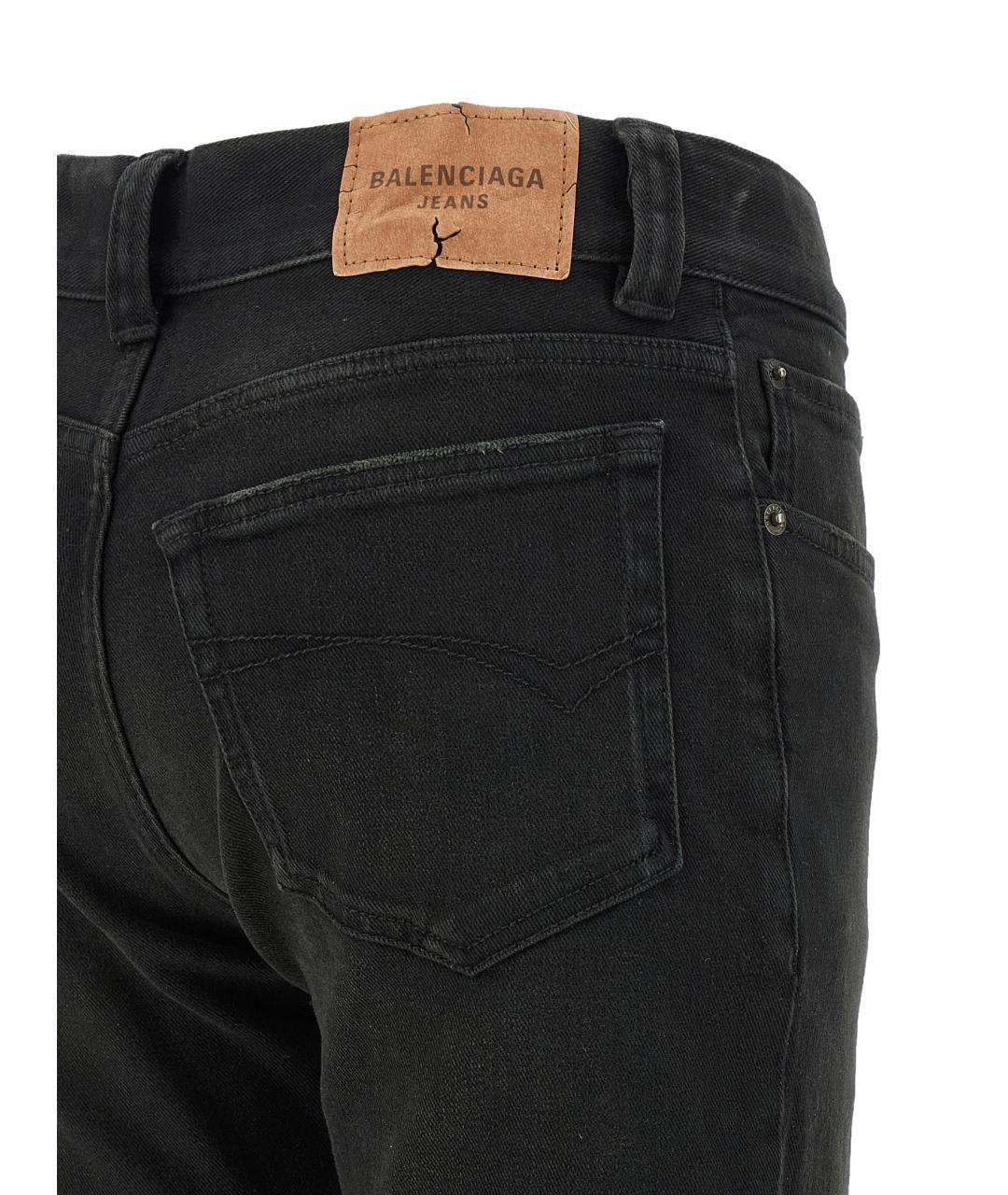 BALENCIAGA Черные хлопковые прямые джинсы, фото 4