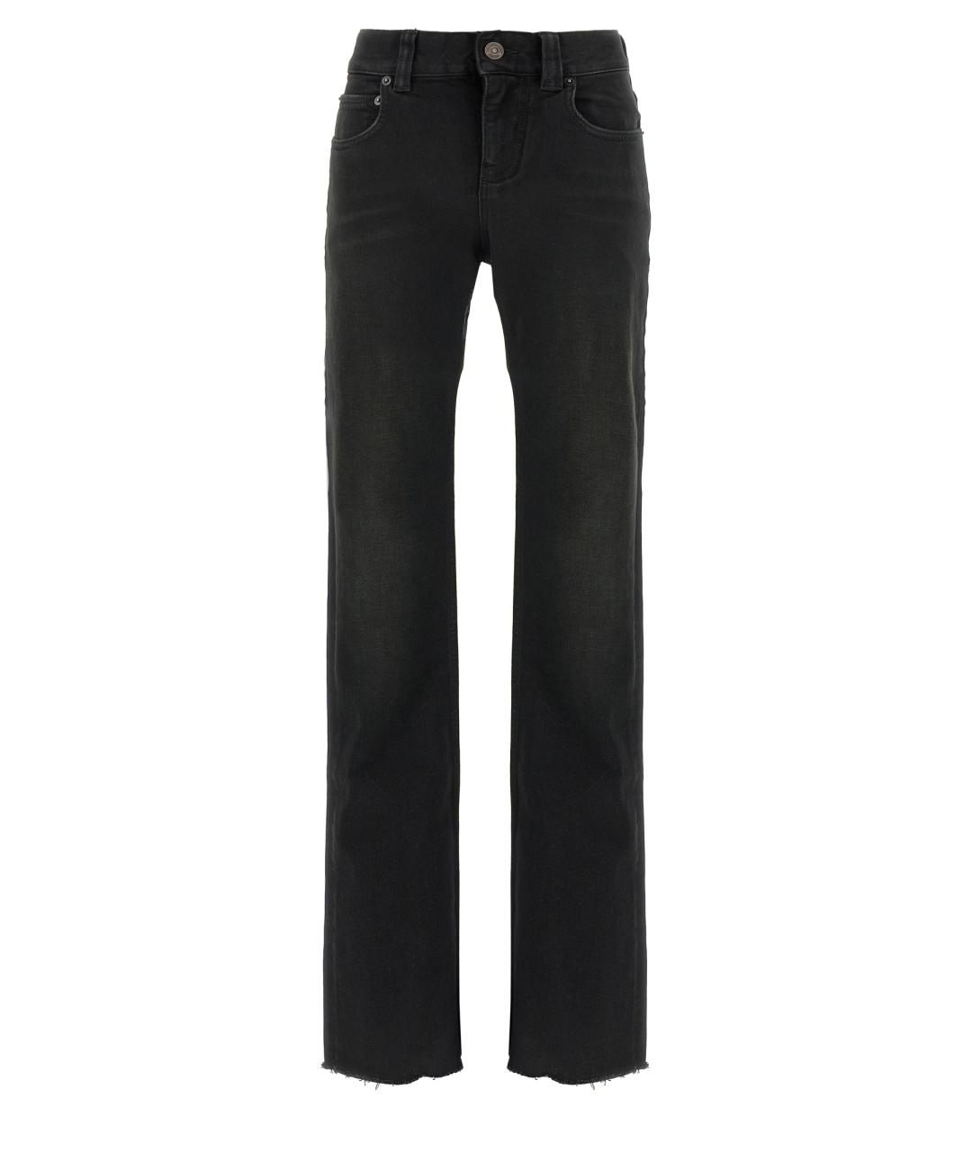 BALENCIAGA Черные хлопковые прямые джинсы, фото 1