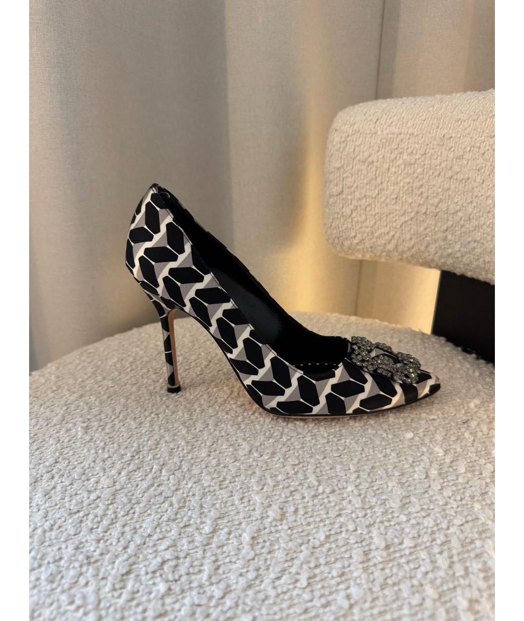 MANOLO BLAHNIK Серые текстильные туфли, фото 6