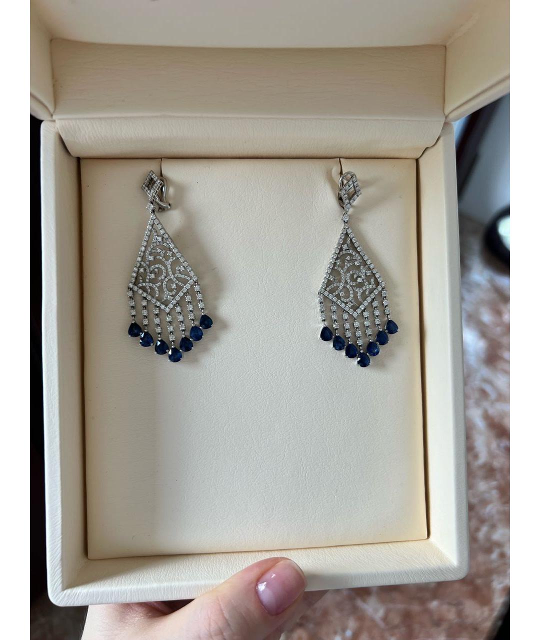 YANA JEWELLERY Голубые серьги из белого золота, фото 4