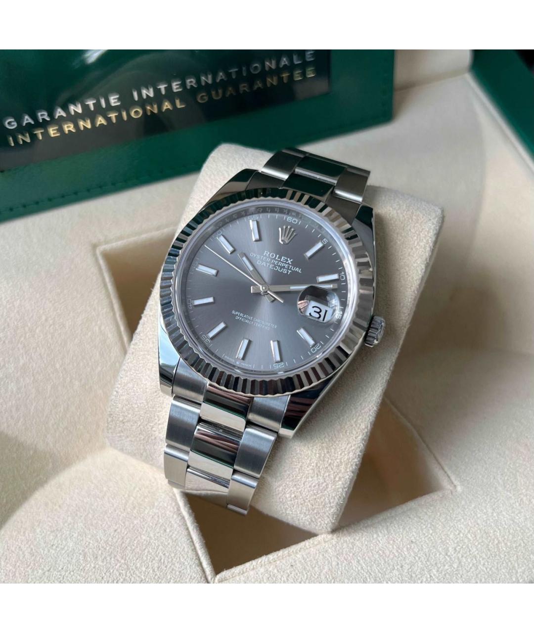 ROLEX Серые часы из белого золота, фото 2