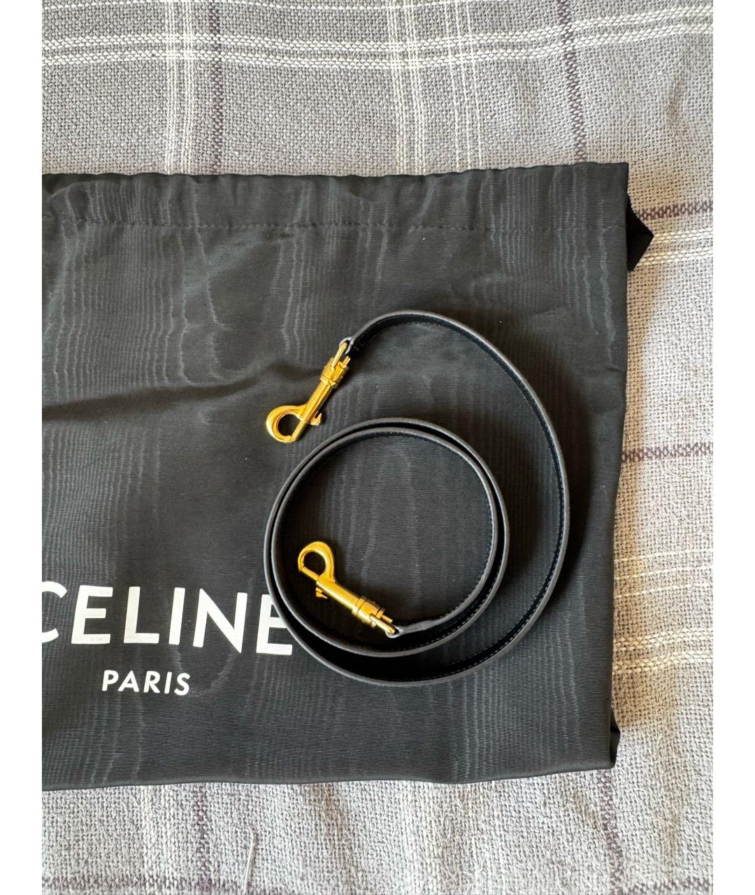 CELINE Черная кожаная сумка тоут, фото 7