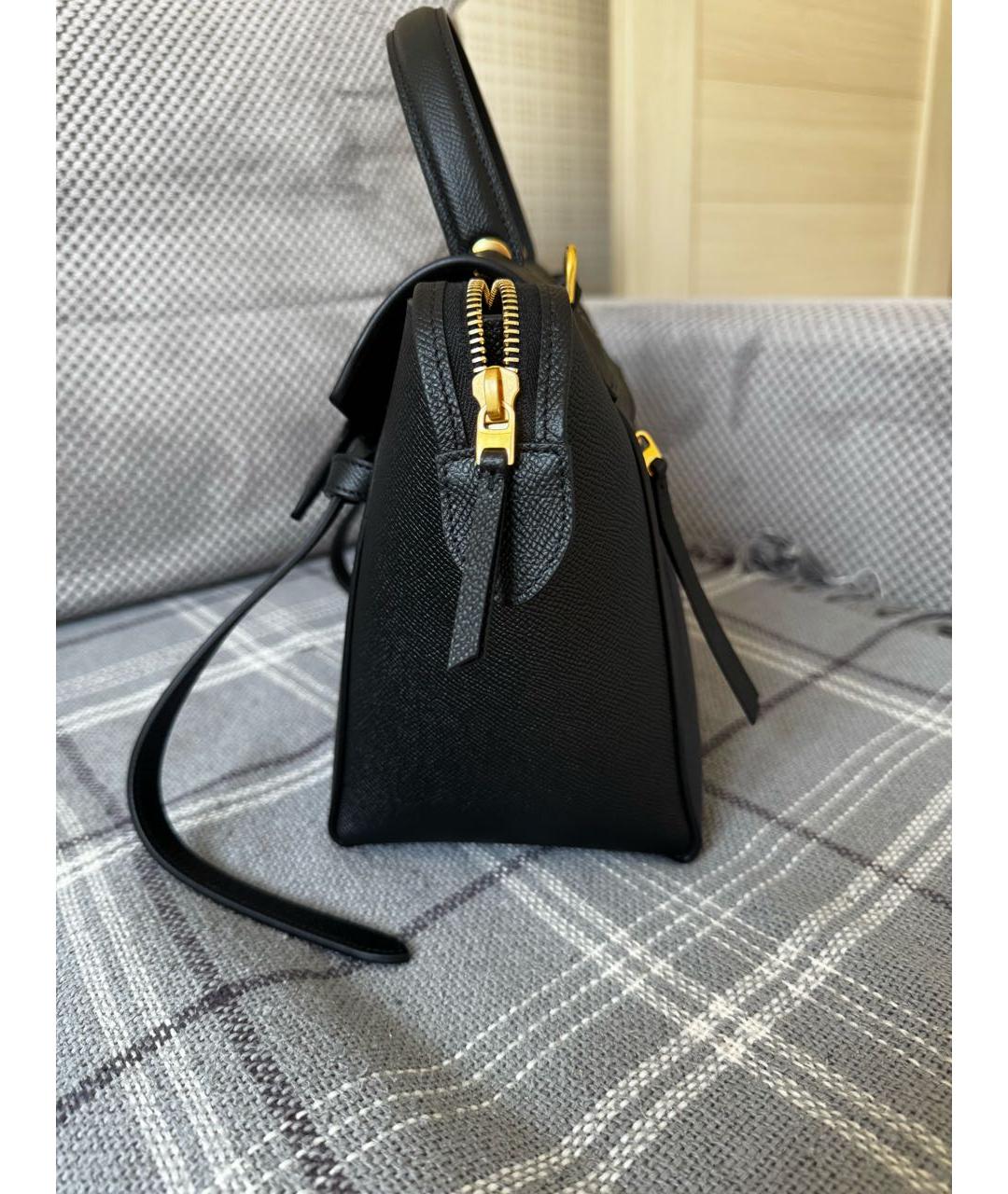 CELINE Черная кожаная сумка тоут, фото 3