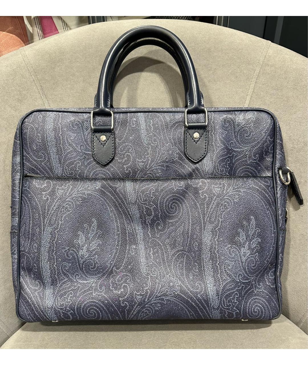ETRO Темно-синяя сумка тоут, фото 7