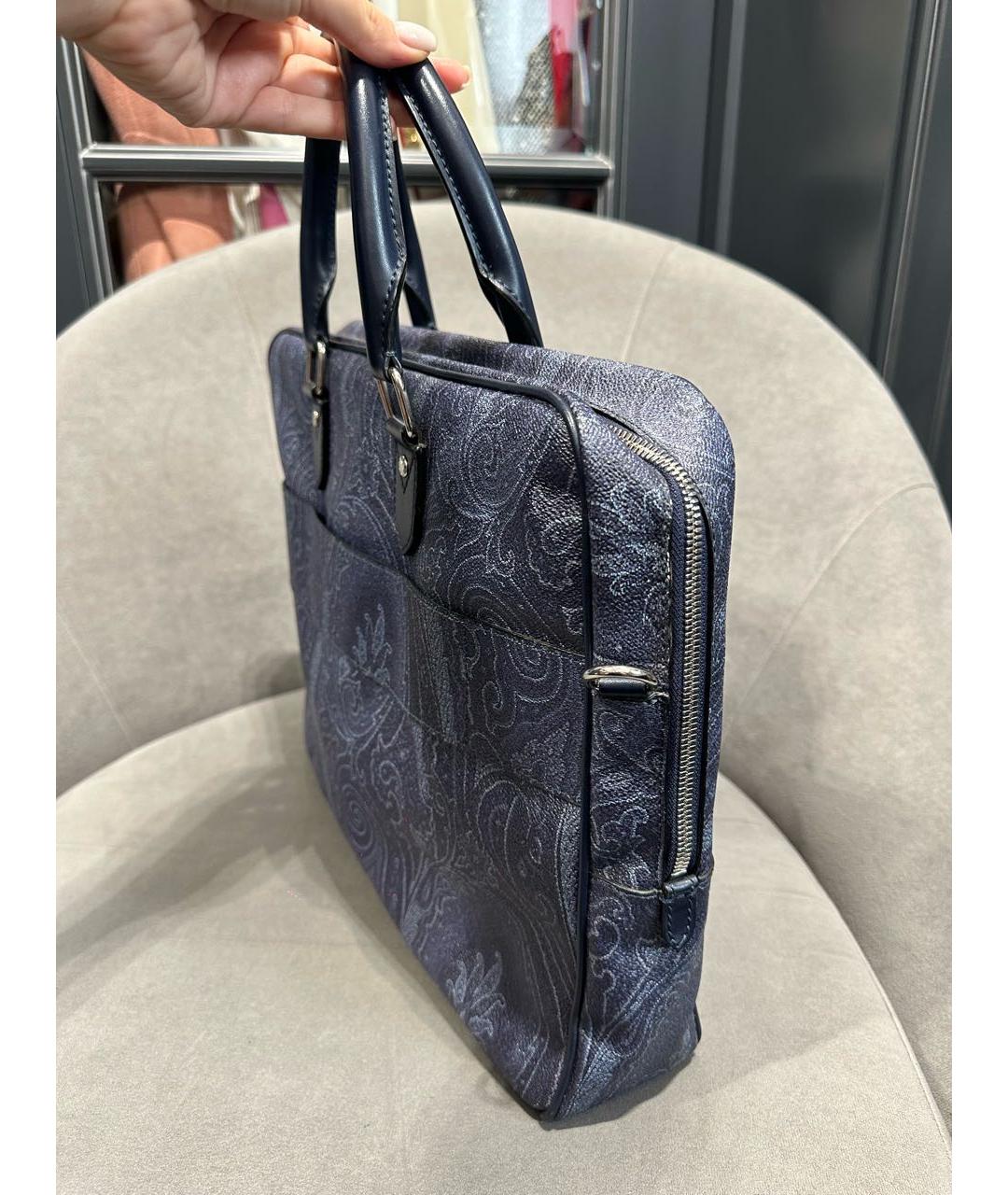 ETRO Темно-синяя сумка тоут, фото 6