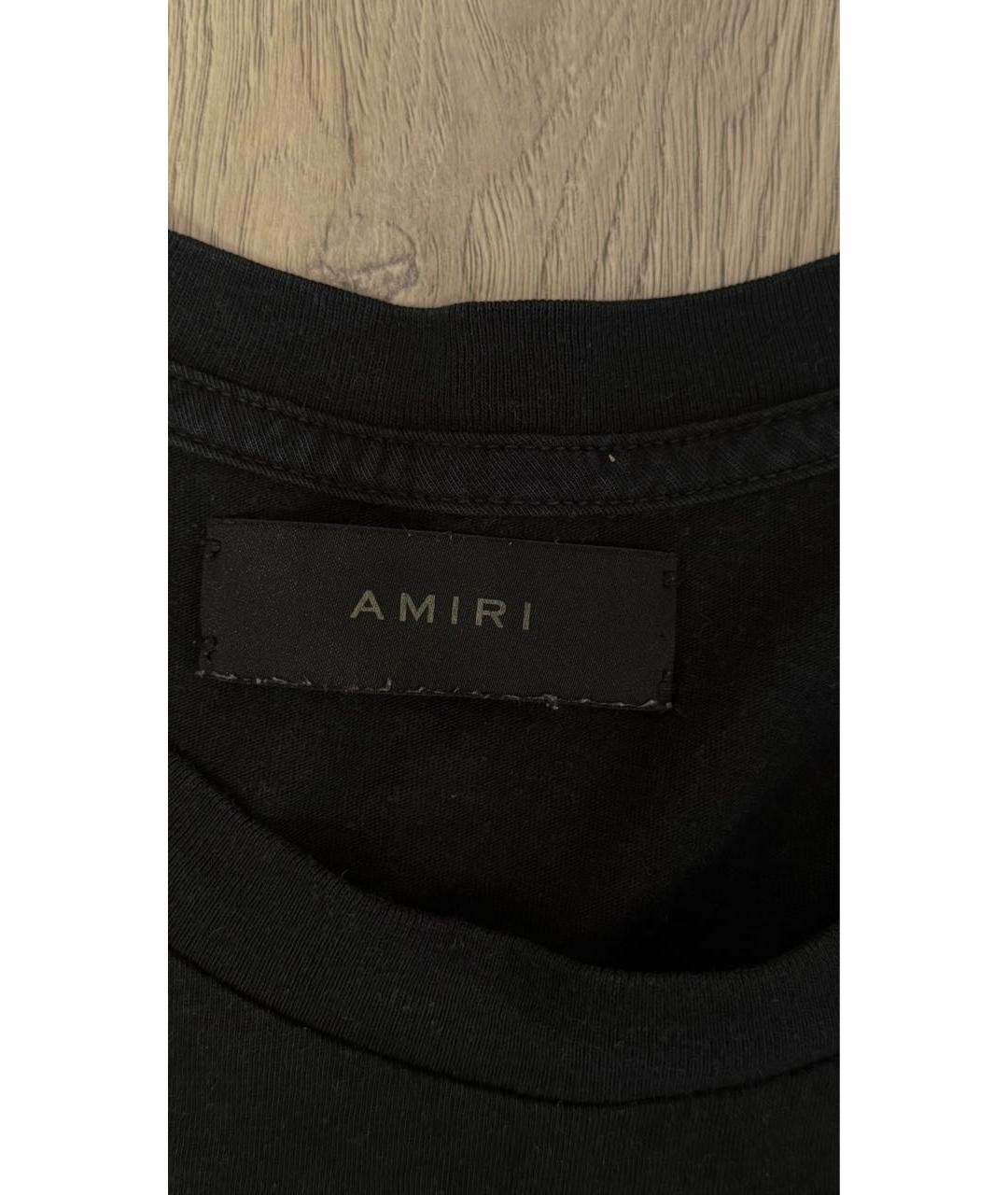 AMIRI Черная хлопковая футболка, фото 5
