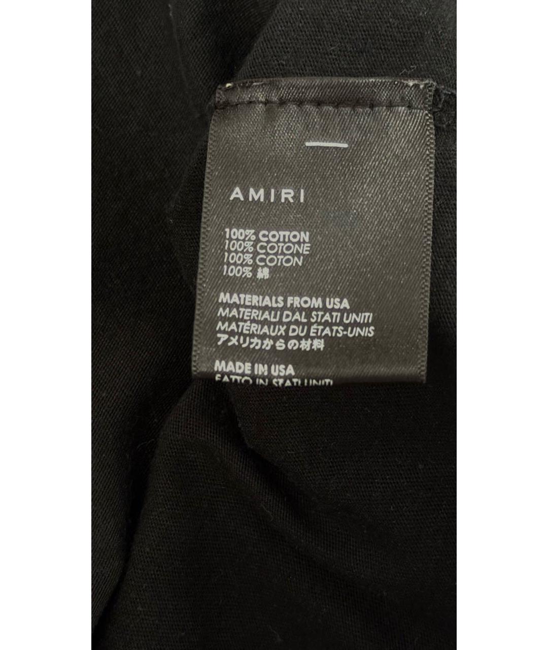 AMIRI Черная хлопковая футболка, фото 6