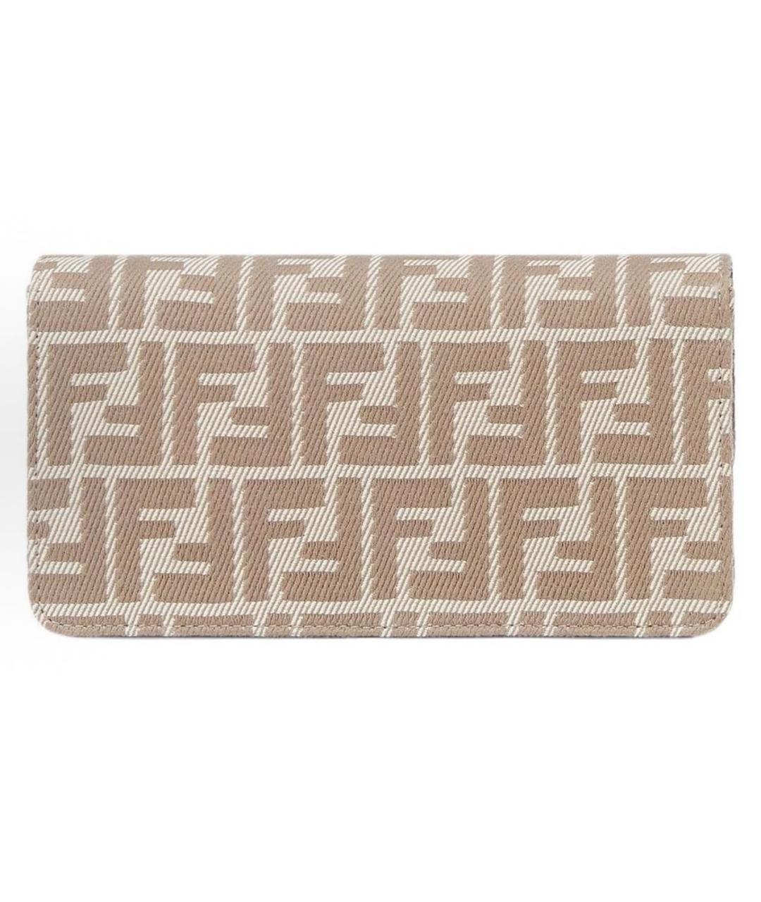 FENDI Бежевая тканевая сумка через плечо, фото 3
