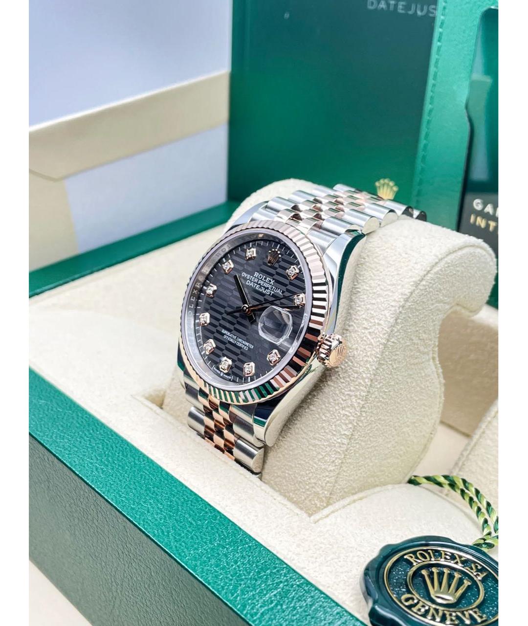 ROLEX Антрацитовые часы из розового золота, фото 4