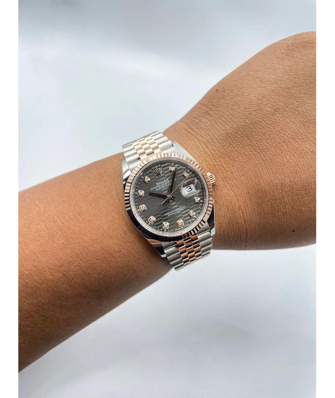 ROLEX Антрацитовые часы из розового золота, фото 7