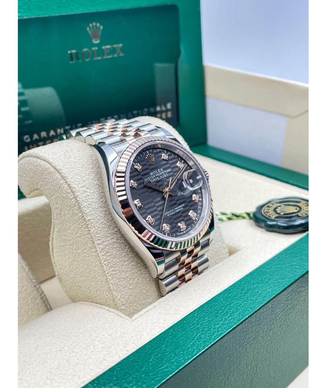 ROLEX Антрацитовые часы из розового золота, фото 6