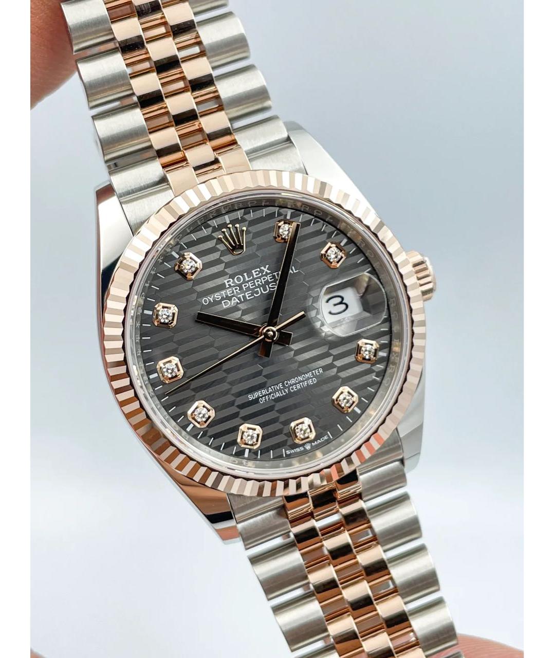 ROLEX Антрацитовые часы из розового золота, фото 8