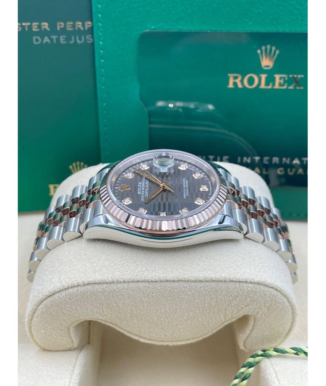 ROLEX Антрацитовые часы из розового золота, фото 2