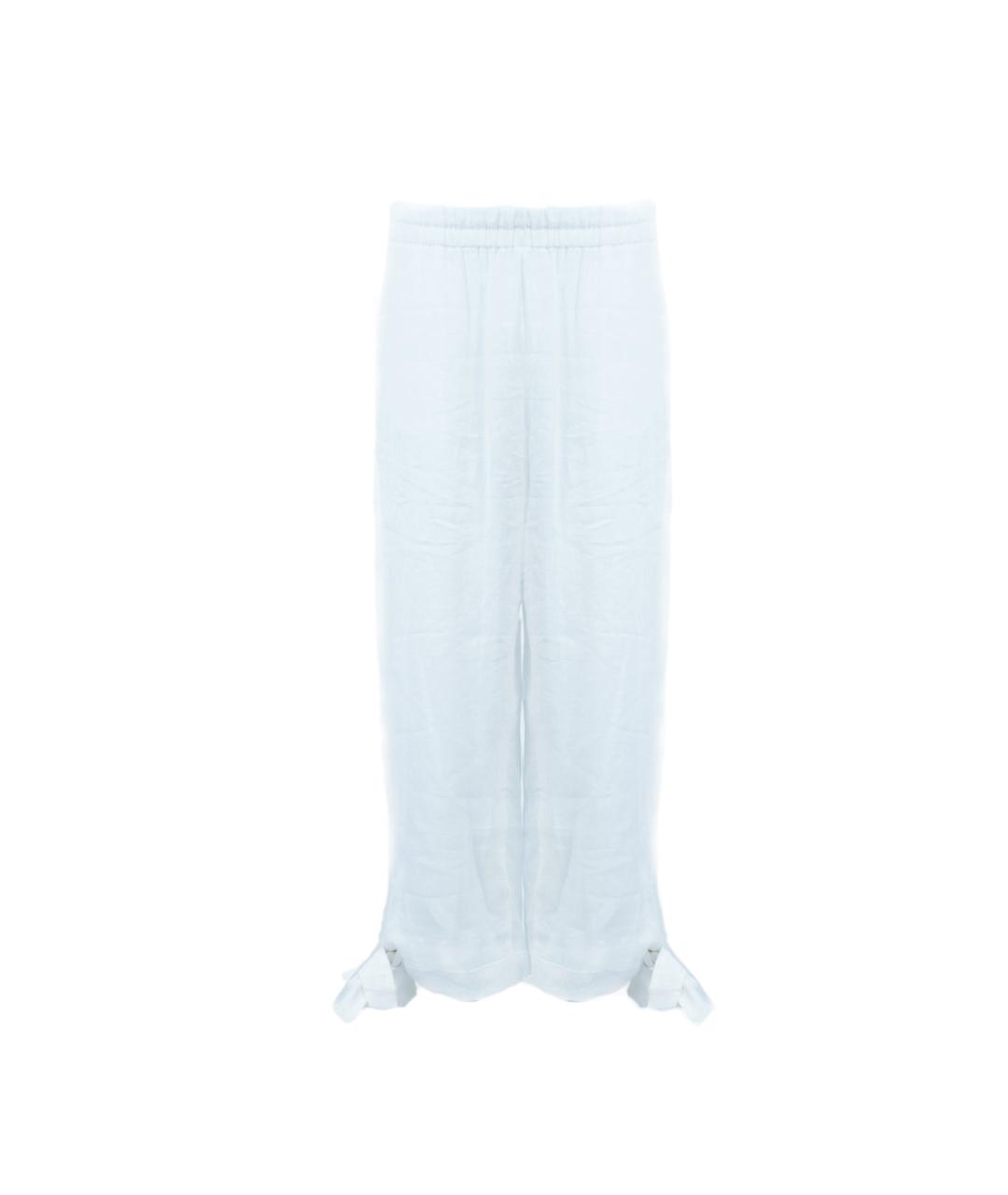 ERMANNO SCERVINO Белые льняные прямые брюки, фото 1