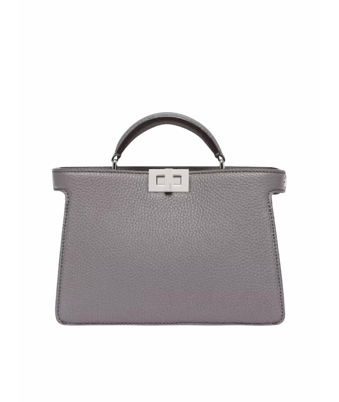 FENDI Антрацитовая кожаная сумка через плечо, фото 1