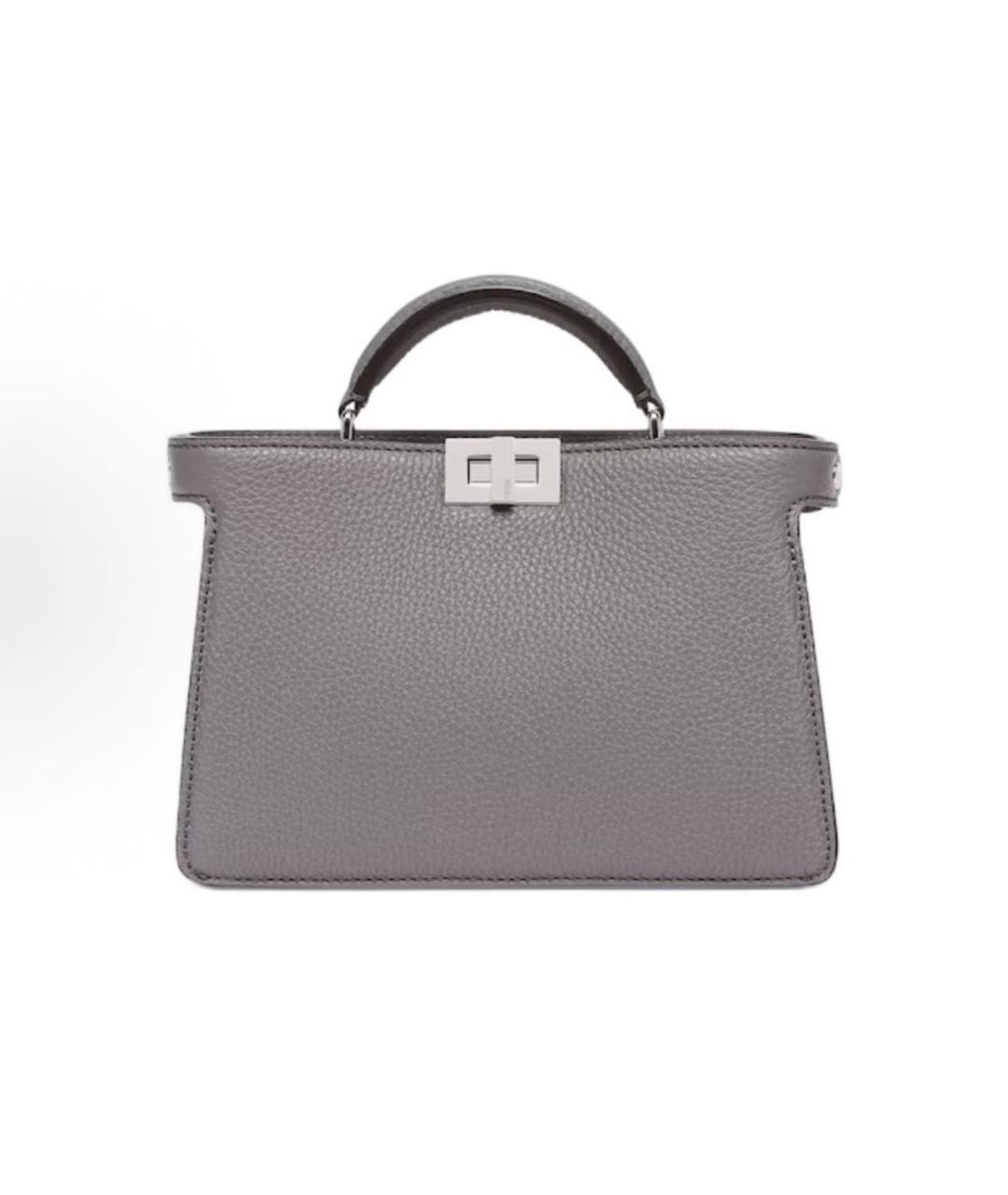 FENDI Антрацитовая кожаная сумка через плечо, фото 5