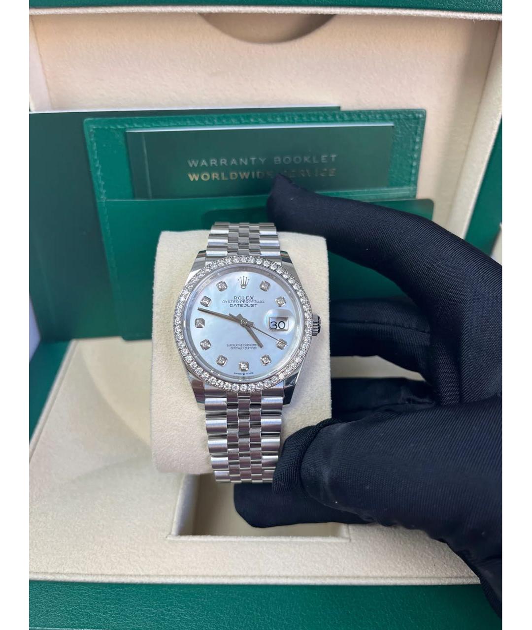ROLEX Белые часы из белого золота, фото 4