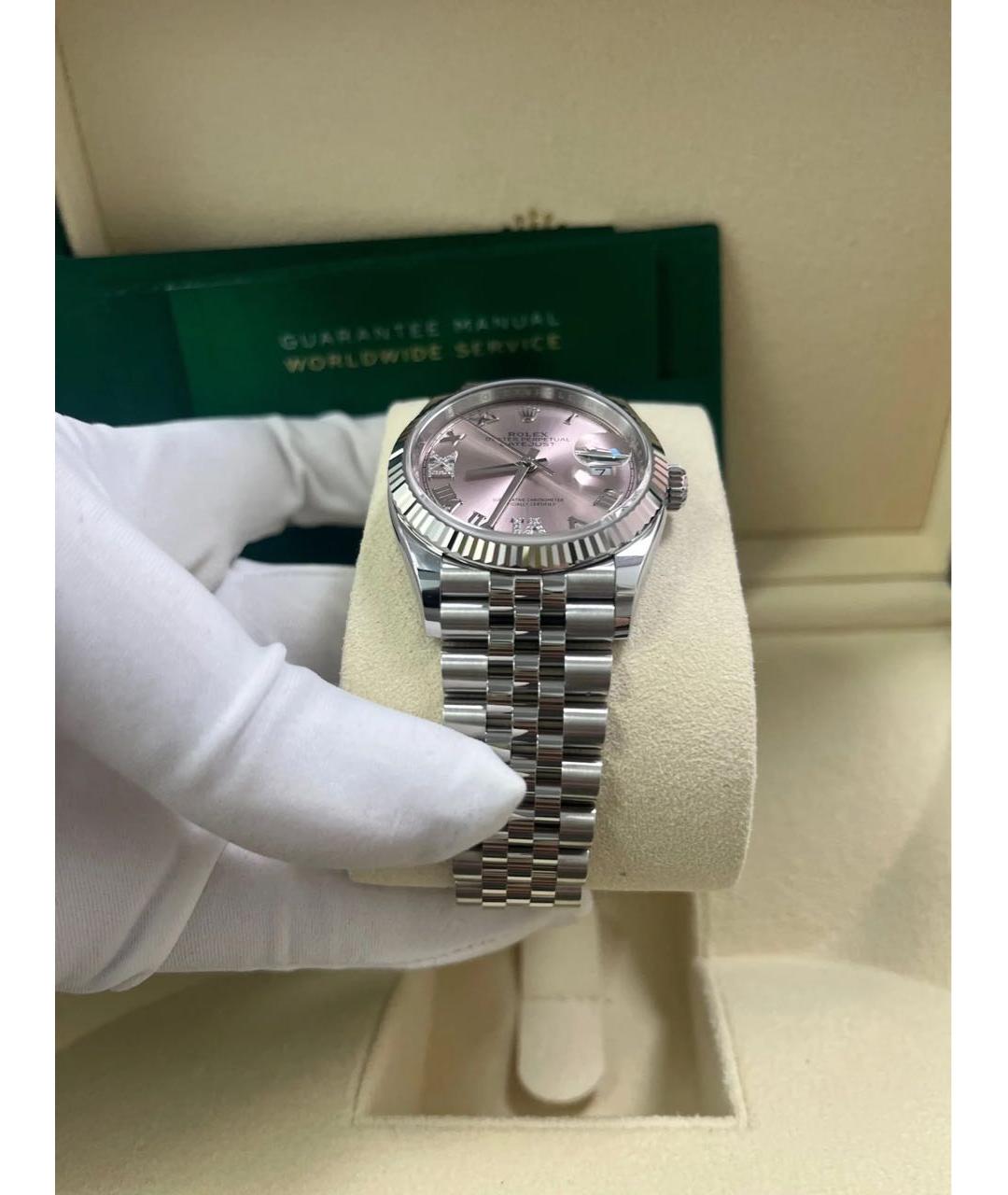 ROLEX Розовые часы из белого золота, фото 4