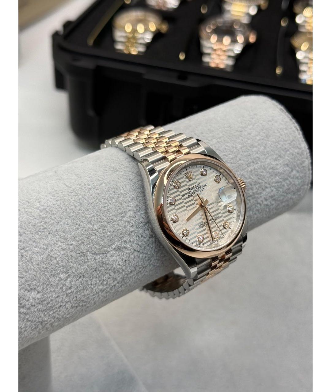 ROLEX Серебряные часы из розового золота, фото 6
