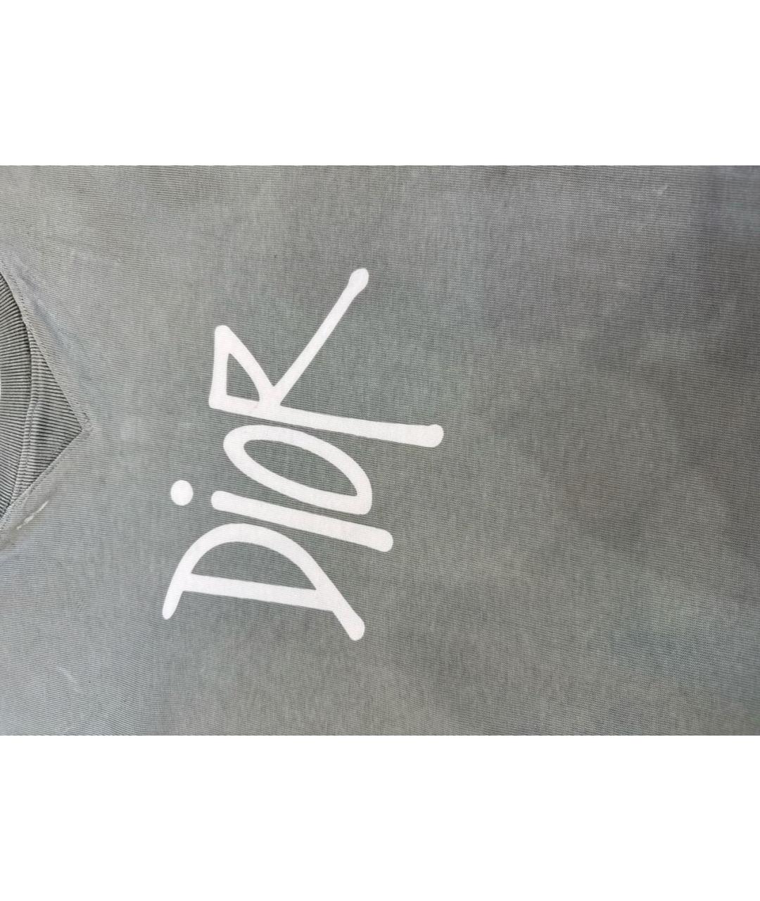 CHRISTIAN DIOR Антрацитовая хлопковая футболка, фото 4
