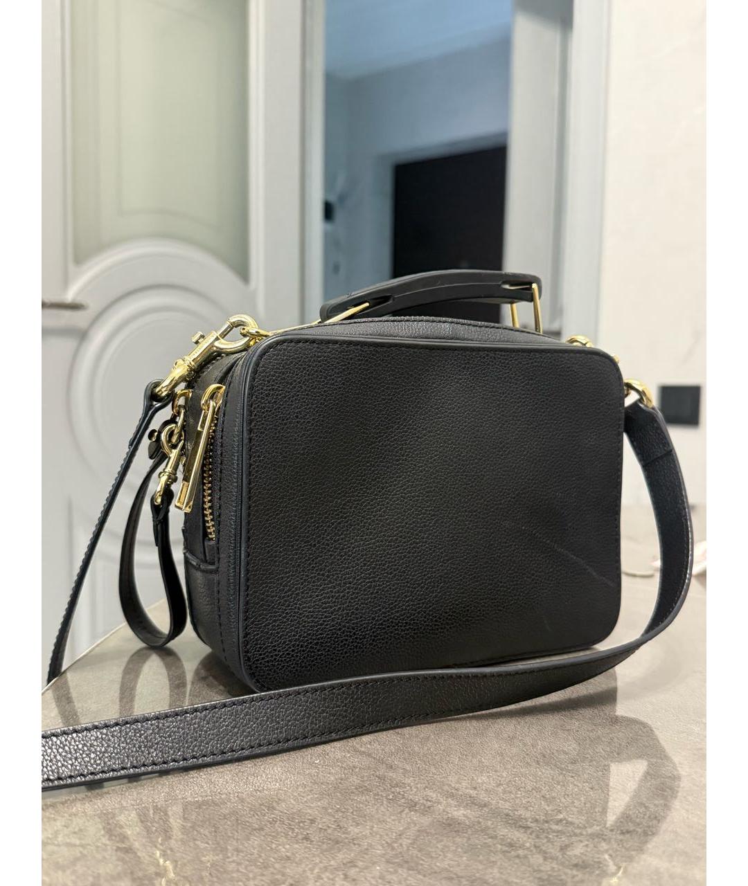 MARC JACOBS Черная кожаная сумка с короткими ручками, фото 3
