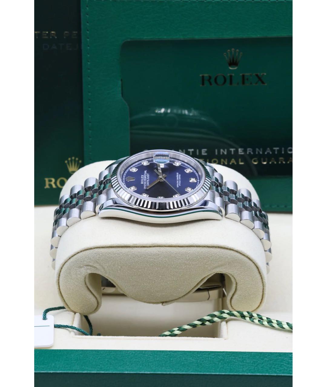 ROLEX Синие часы из белого золота, фото 4