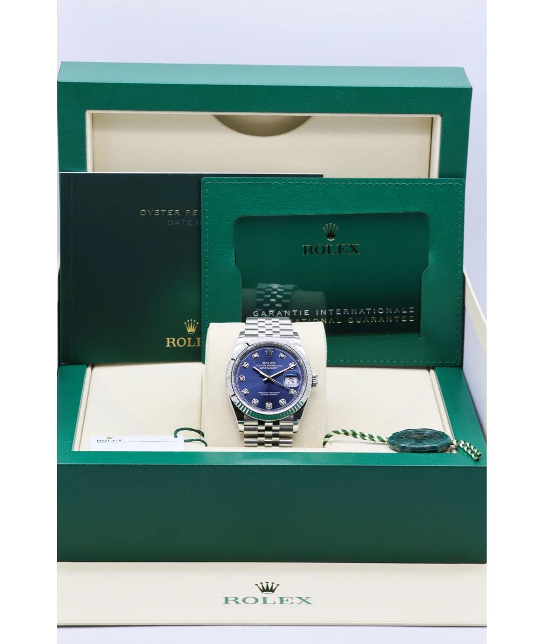 ROLEX Синие часы из белого золота, фото 5