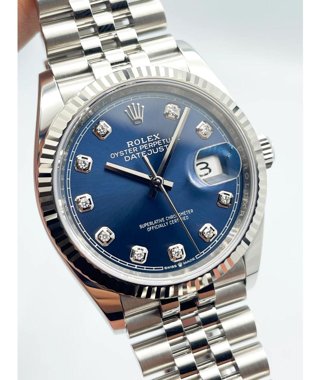 ROLEX Синие часы из белого золота, фото 6