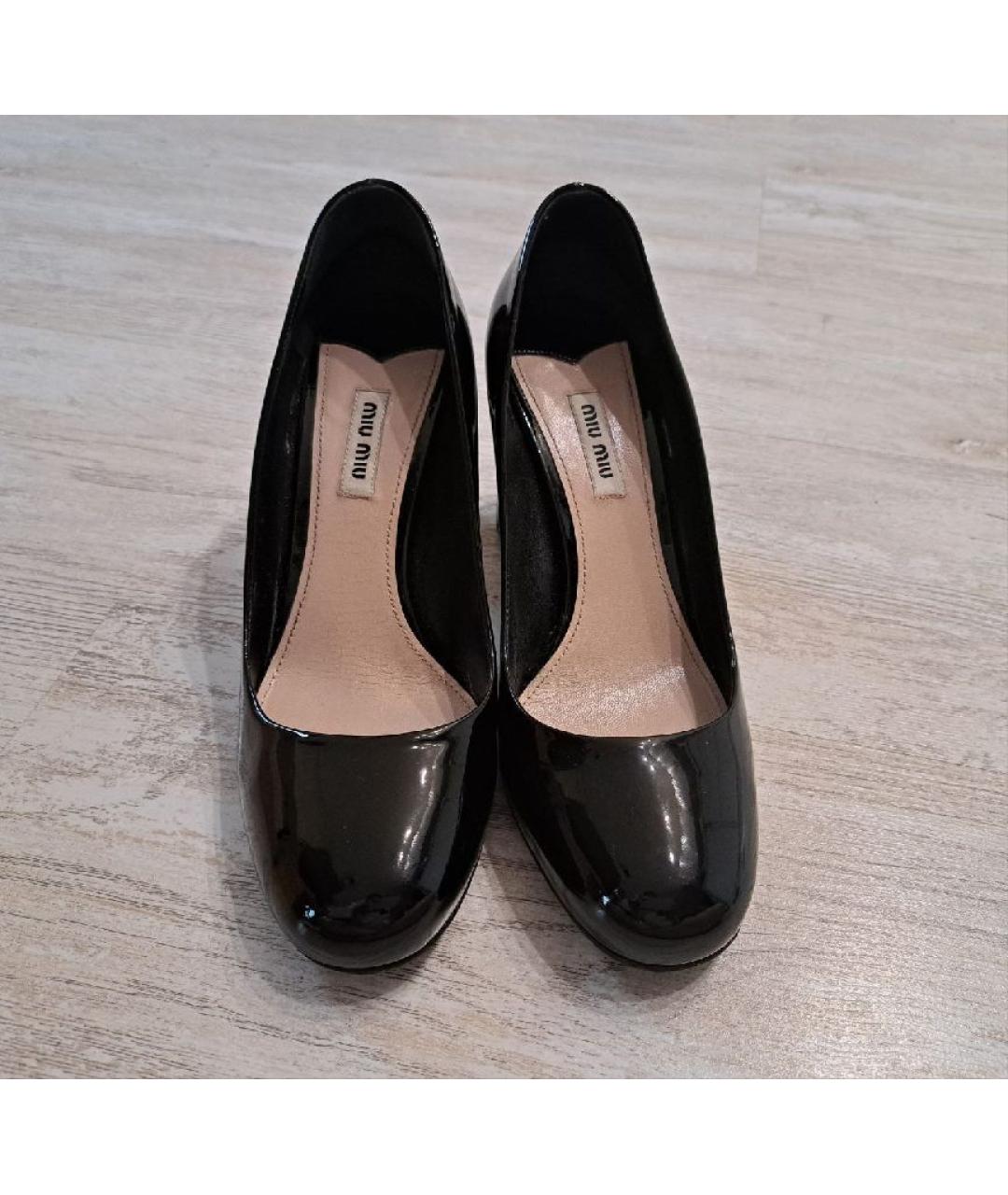 MIU MIU Черные туфли из лакированной кожи, фото 2