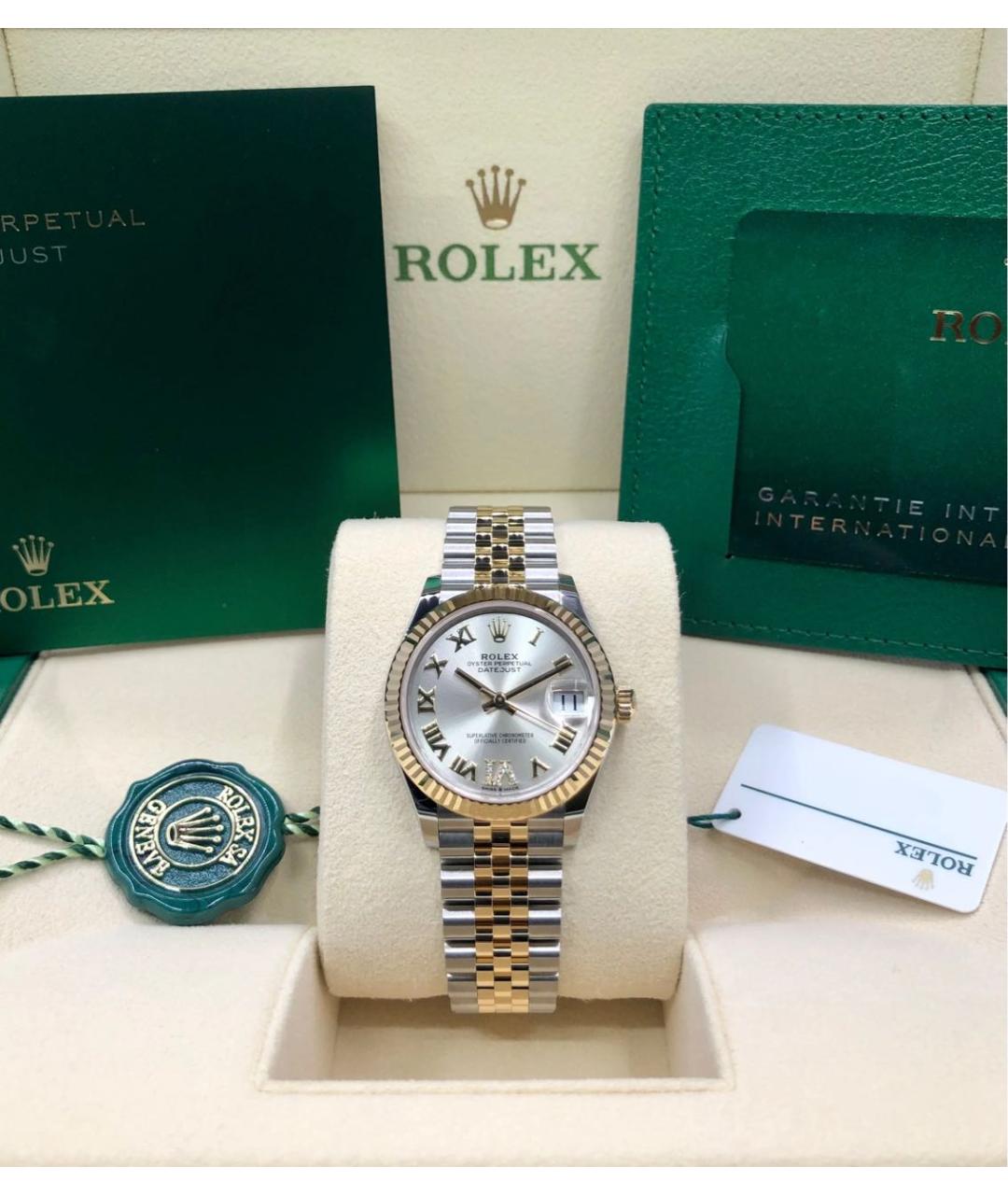 ROLEX Белые часы из желтого золота, фото 2
