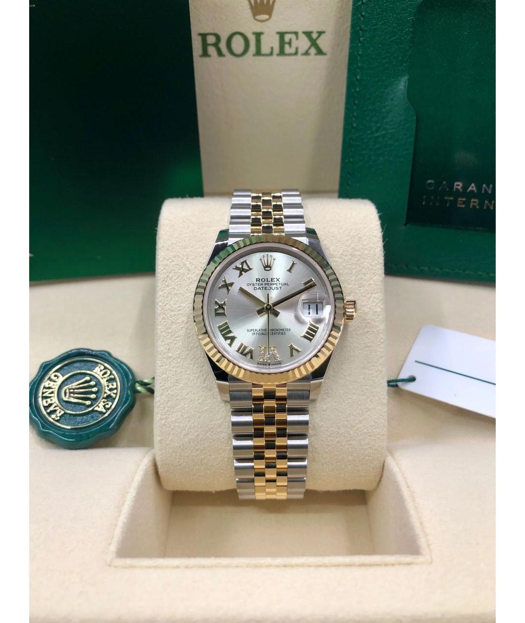 ROLEX Белые часы из желтого золота, фото 3