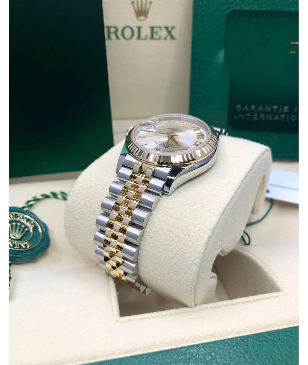 ROLEX Белые часы из желтого золота, фото 7