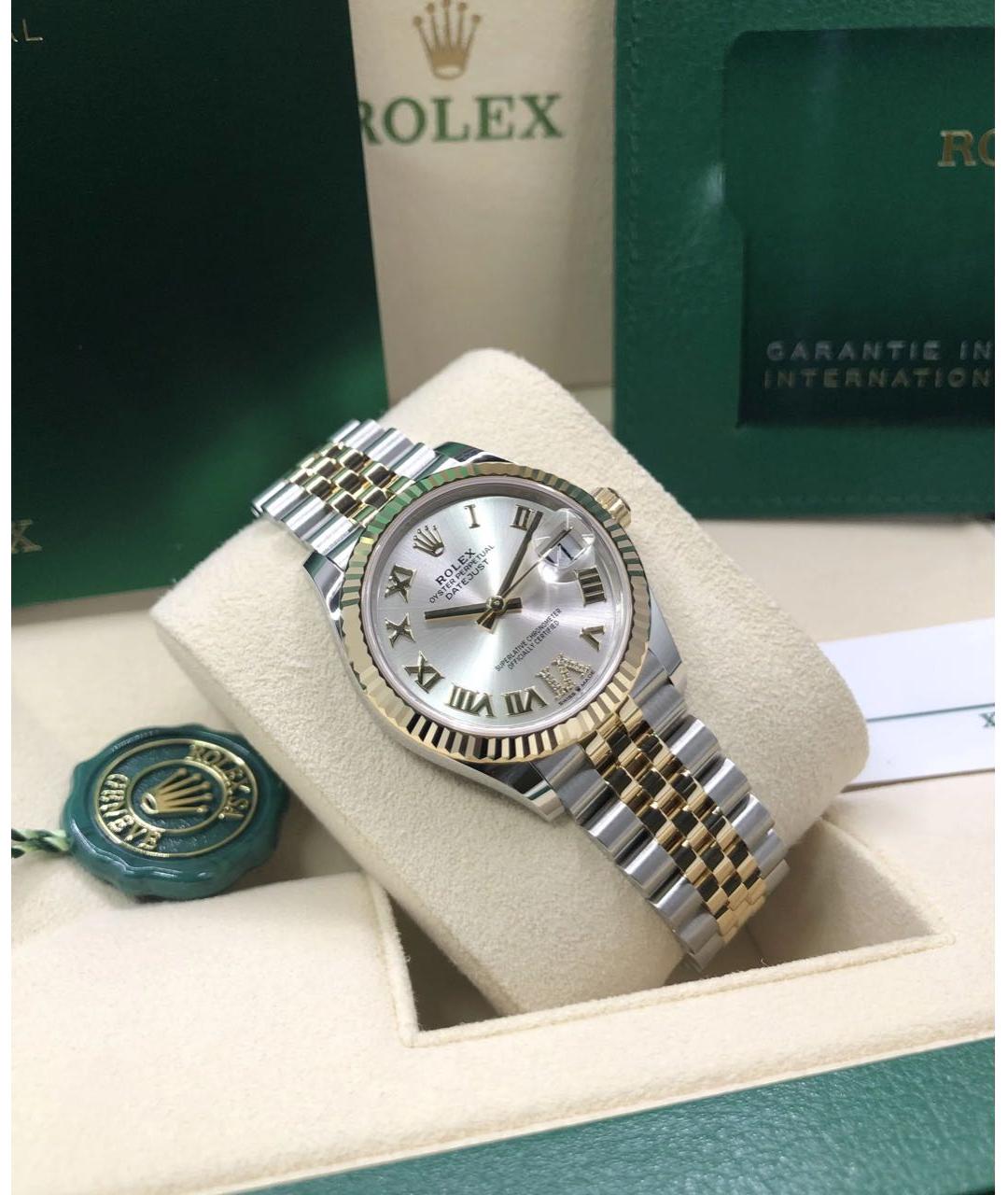 ROLEX Белые часы из желтого золота, фото 5