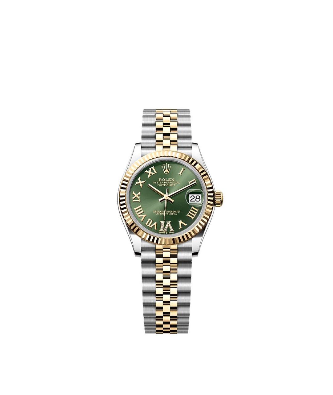 ROLEX Зеленые часы из желтого золота, фото 1
