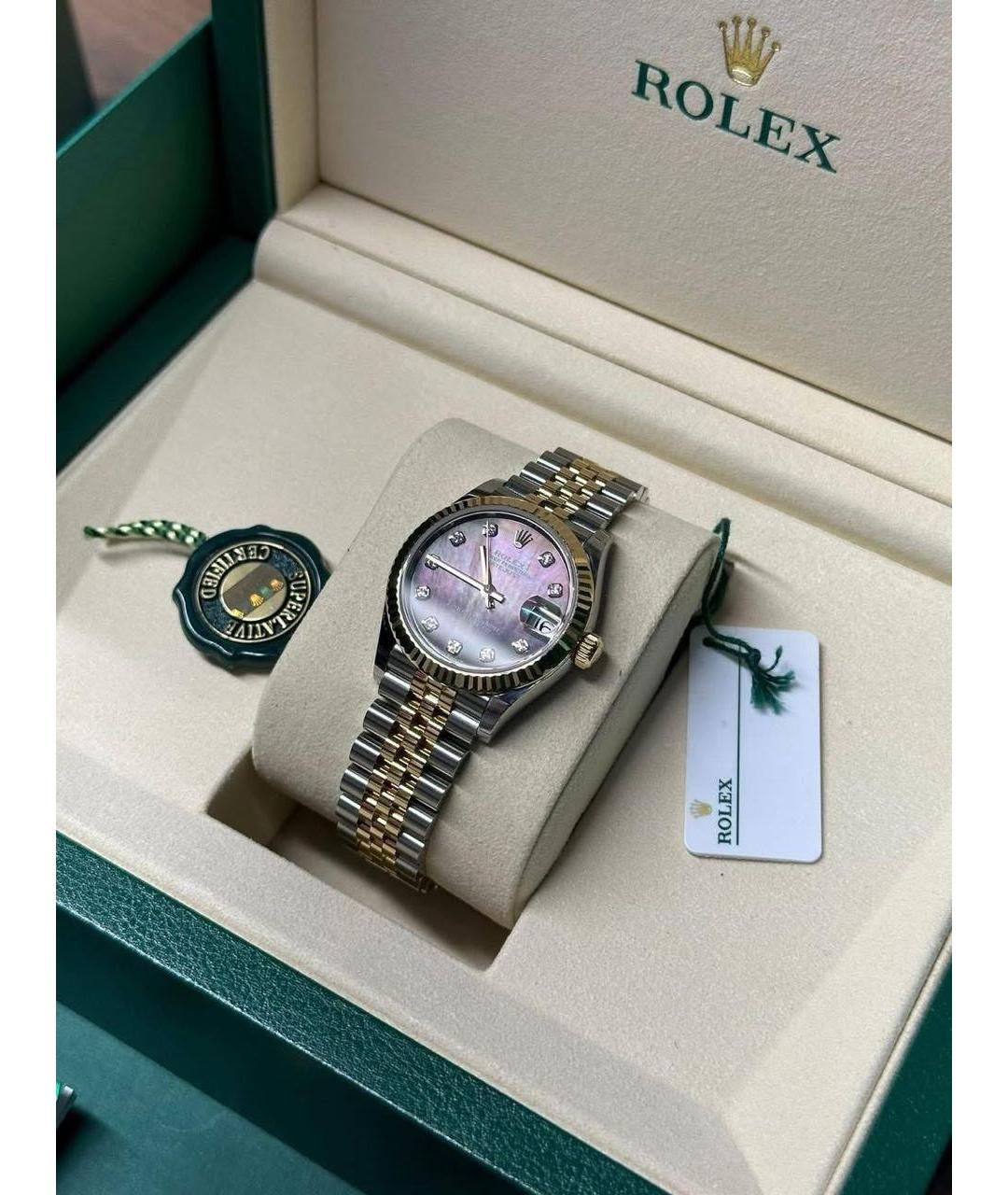 ROLEX Коричневые часы из желтого золота, фото 4