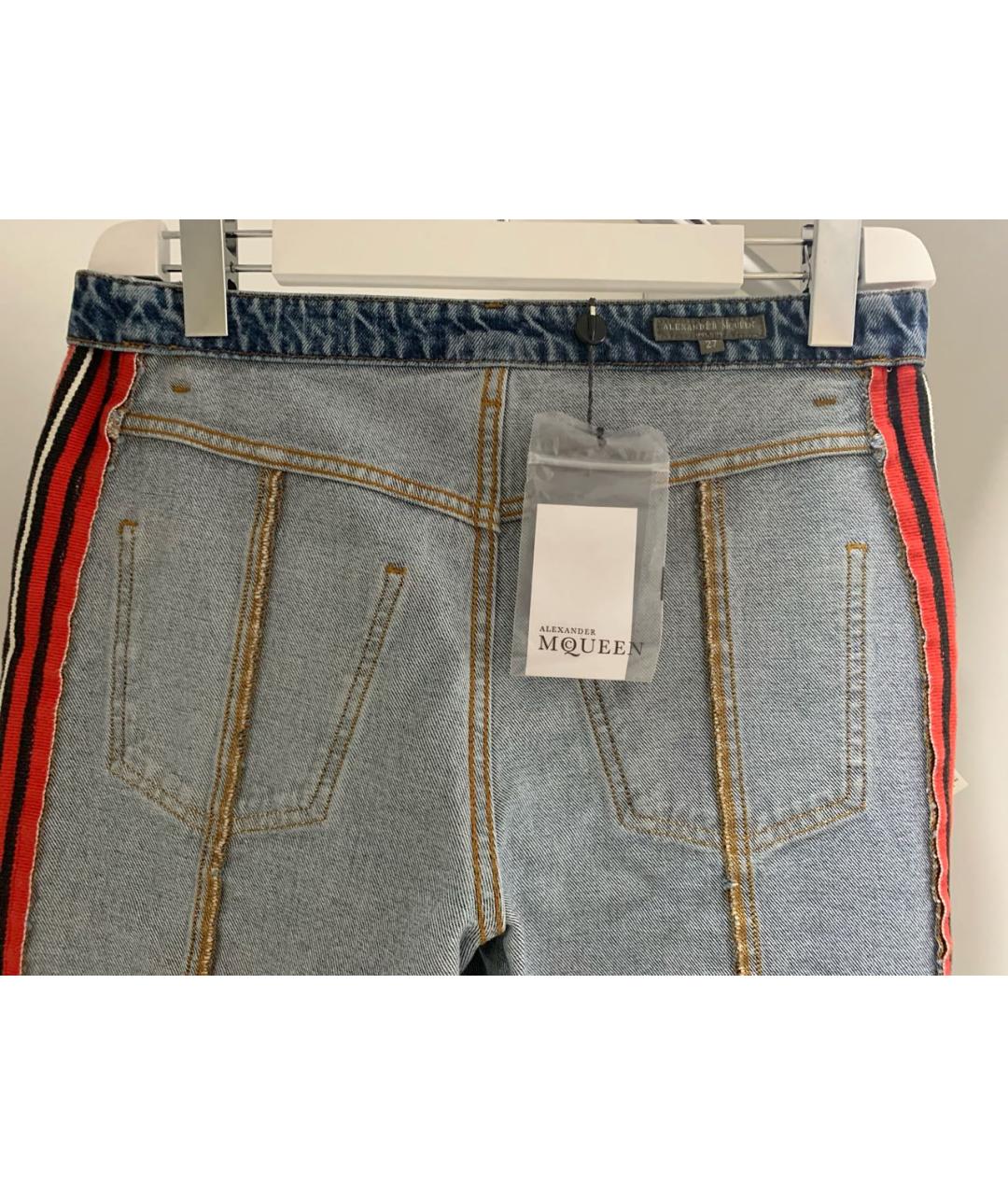 MCQ ALEXANDER MCQUEEN Голубые хлопковые прямые джинсы, фото 3