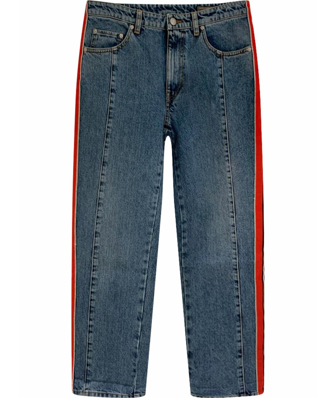 MCQ ALEXANDER MCQUEEN Голубые хлопковые прямые джинсы, фото 1