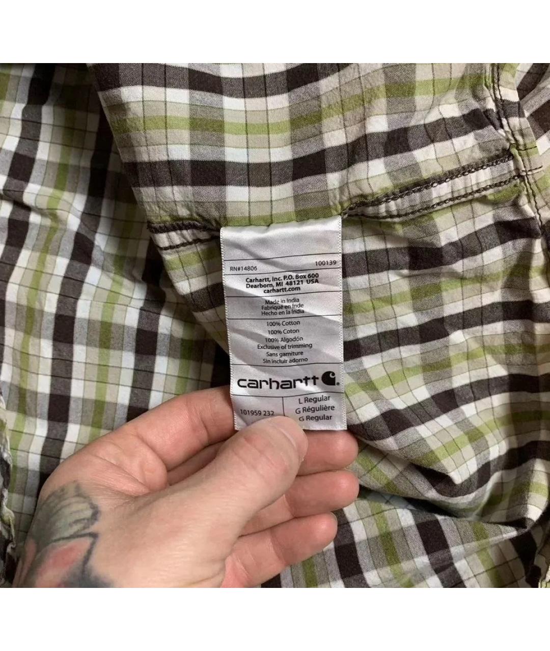CARHARTT Зеленая хлопковая кэжуал рубашка, фото 4