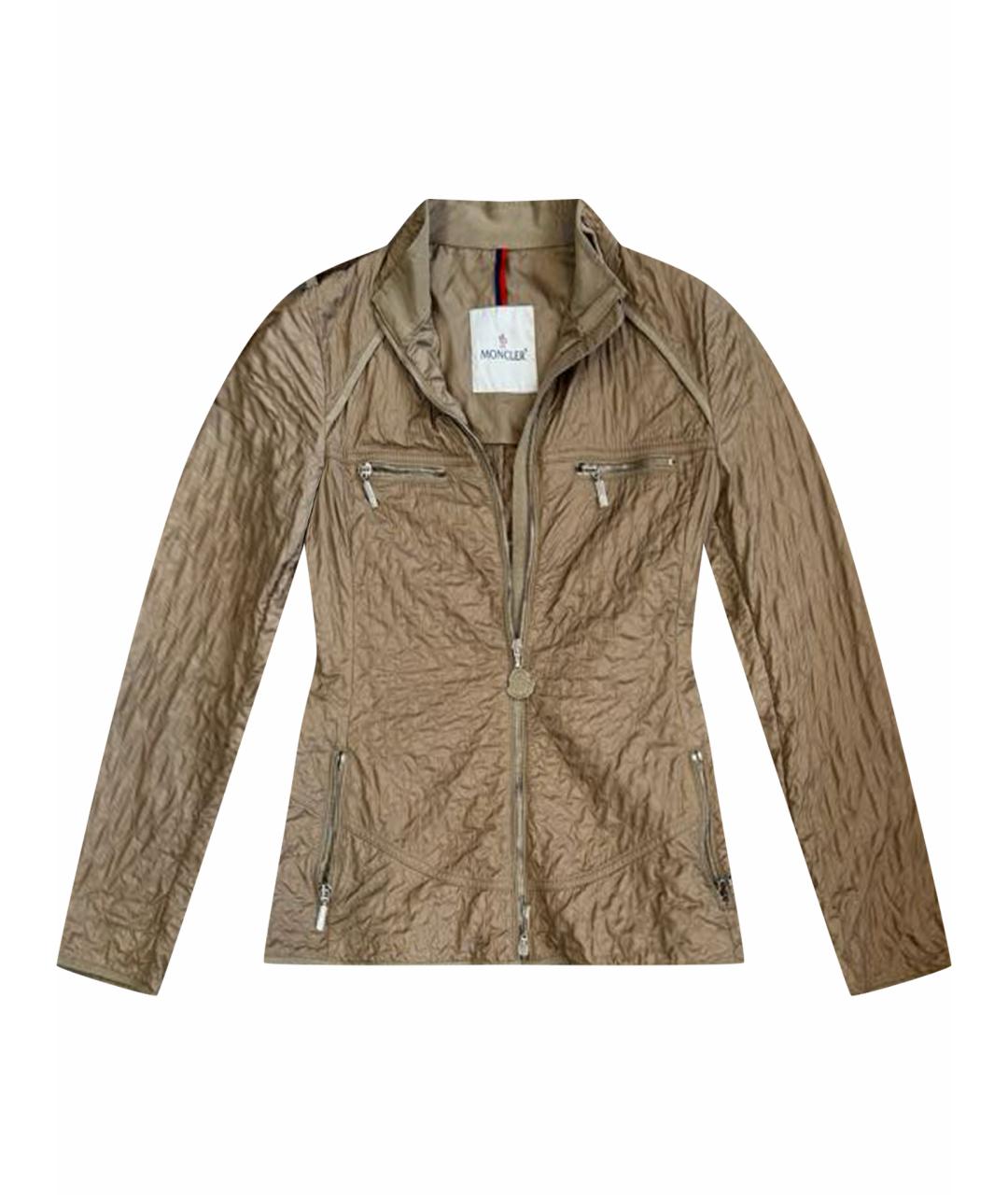 MONCLER Бежевая полиамидовая куртка, фото 1