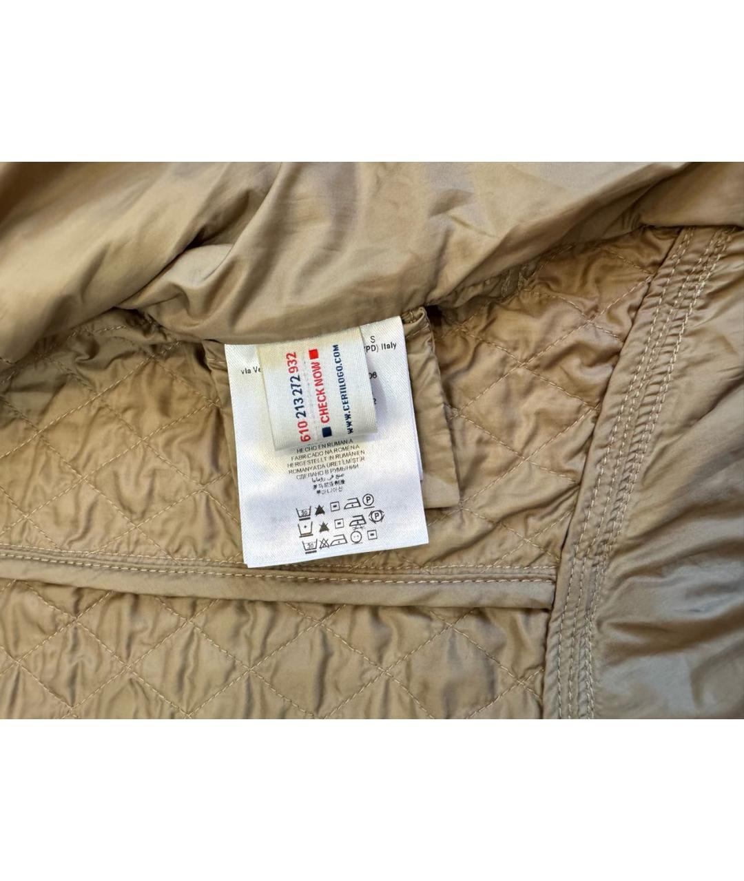 MONCLER Бежевая полиамидовая куртка, фото 5