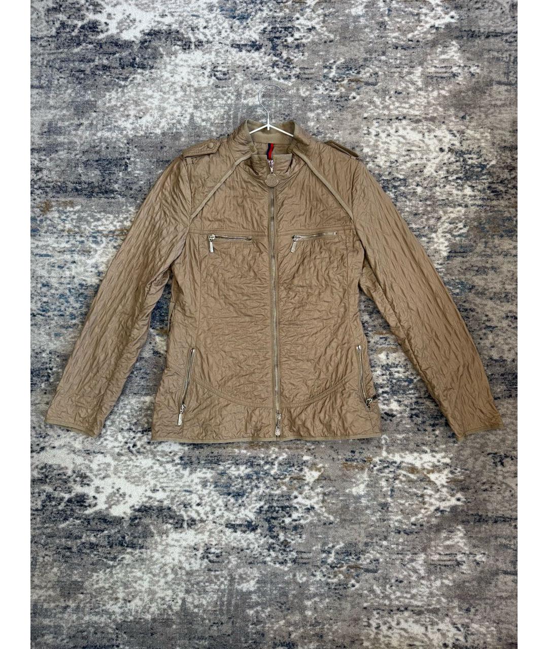MONCLER Бежевая полиамидовая куртка, фото 7