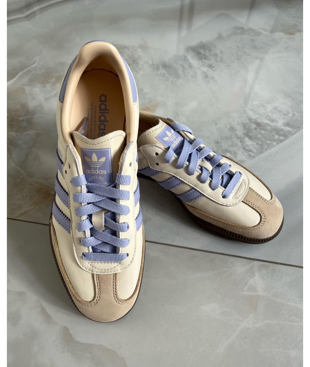 ADIDAS Бежевые кожаные кроссовки, фото 2