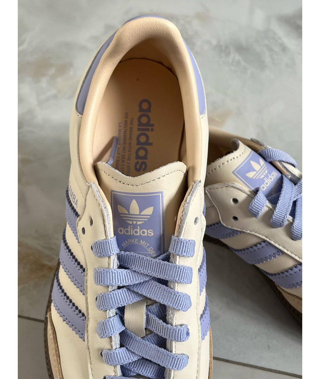 ADIDAS Бежевые кожаные кроссовки, фото 3