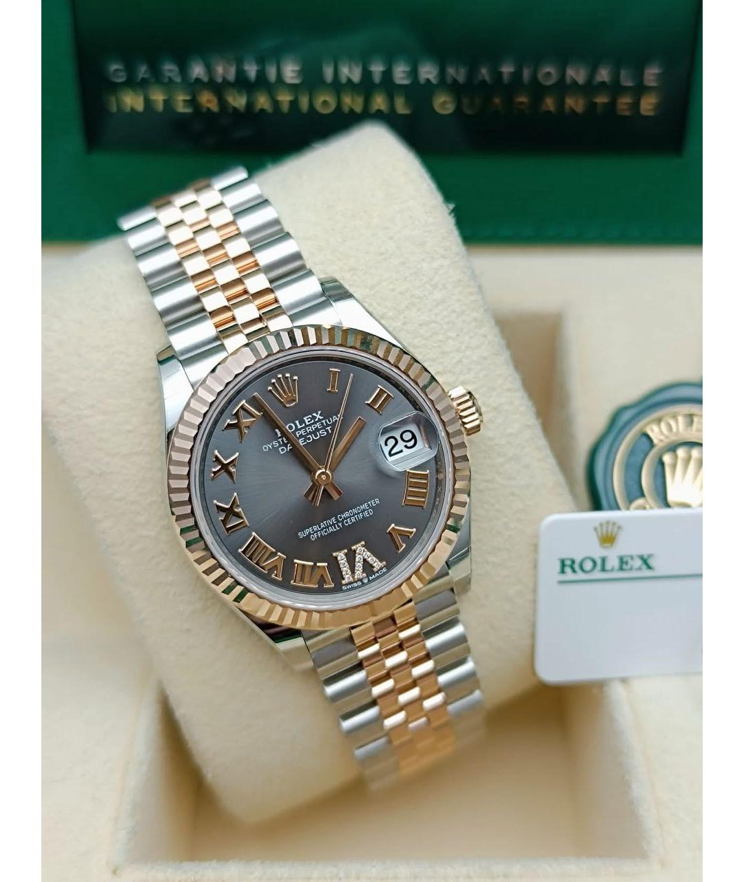 ROLEX Антрацитовые часы из розового золота, фото 4