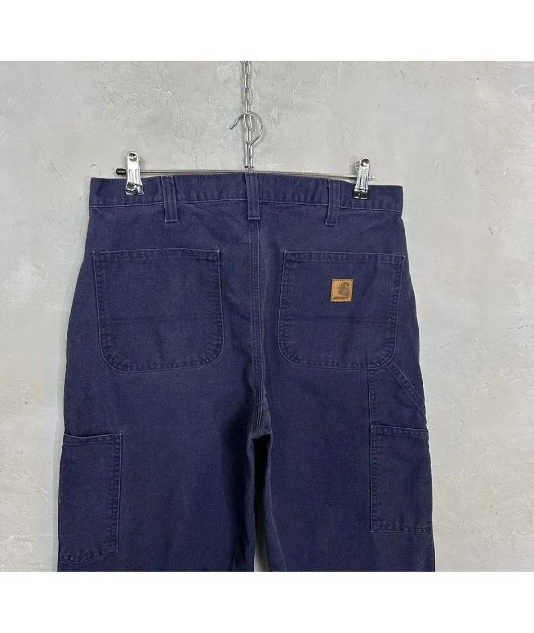 CARHARTT Темно-синие хлопковые повседневные брюки, фото 3