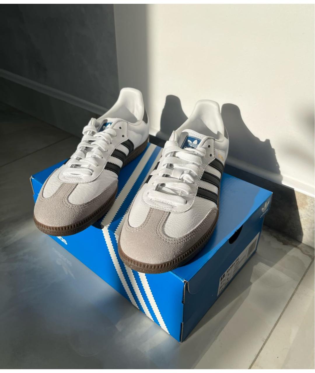 ADIDAS Белые кожаные кроссовки, фото 4