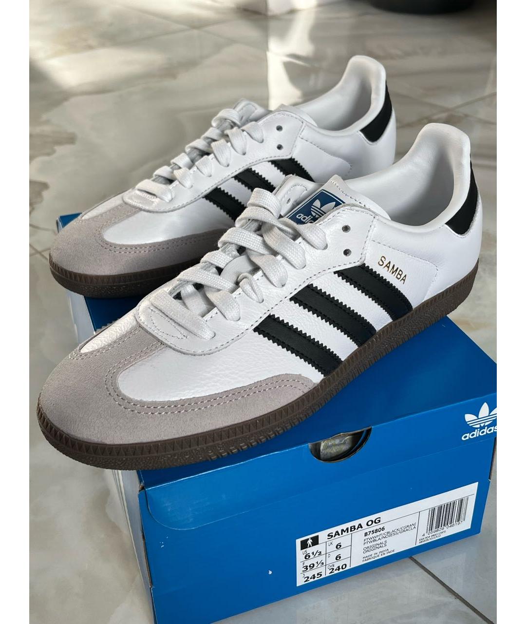 ADIDAS Белые кожаные кроссовки, фото 7