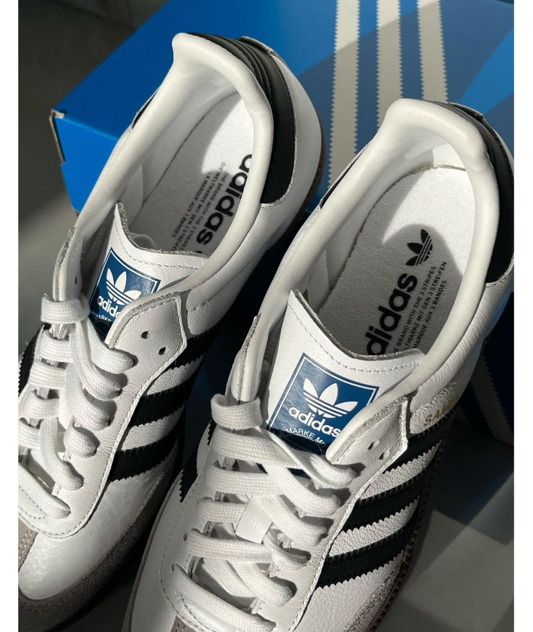 ADIDAS Белые кожаные кроссовки, фото 3